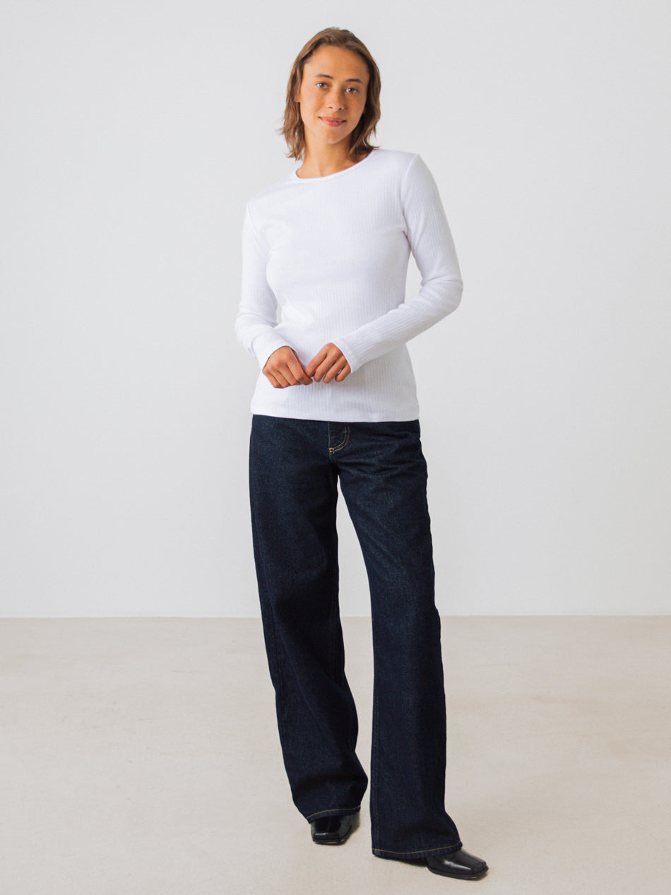 Geripptes Langarm Shirt